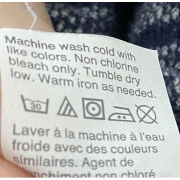 J Crew Point Sur Sweater Womens XS Blue Marled Cotton Mock Neck Oversized Preppy - Picture 11 of 12